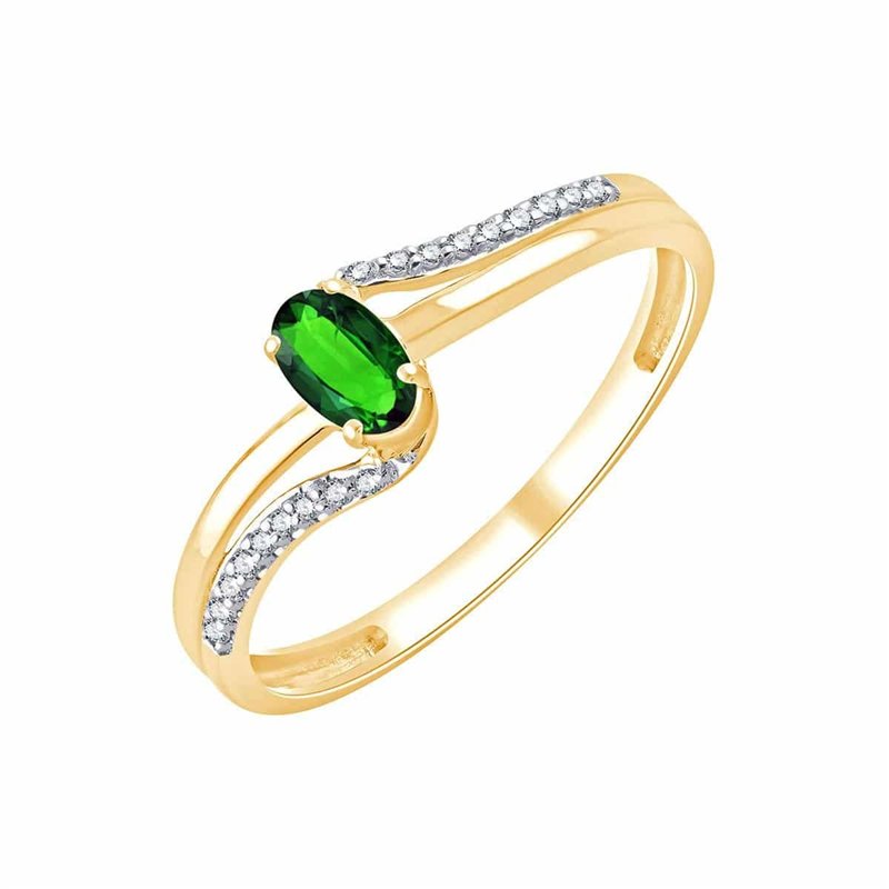 Bague émeraude et diamant en or 18 carats