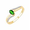Bague émeraude et diamant en or 18 carats