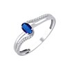 Bague serti clos saphir et diamant en or 18 carats
