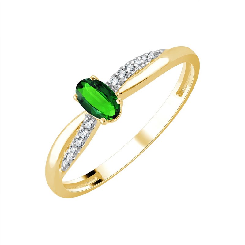 Bague toi et moi émeraude et diamant en or 18 carats