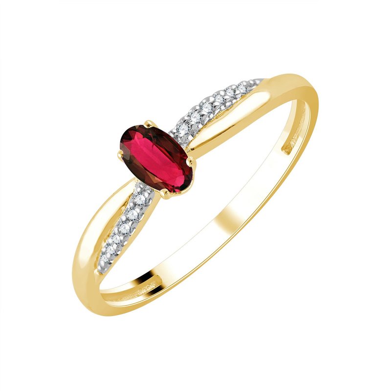 Bague rubis et diamant en or 18 carats