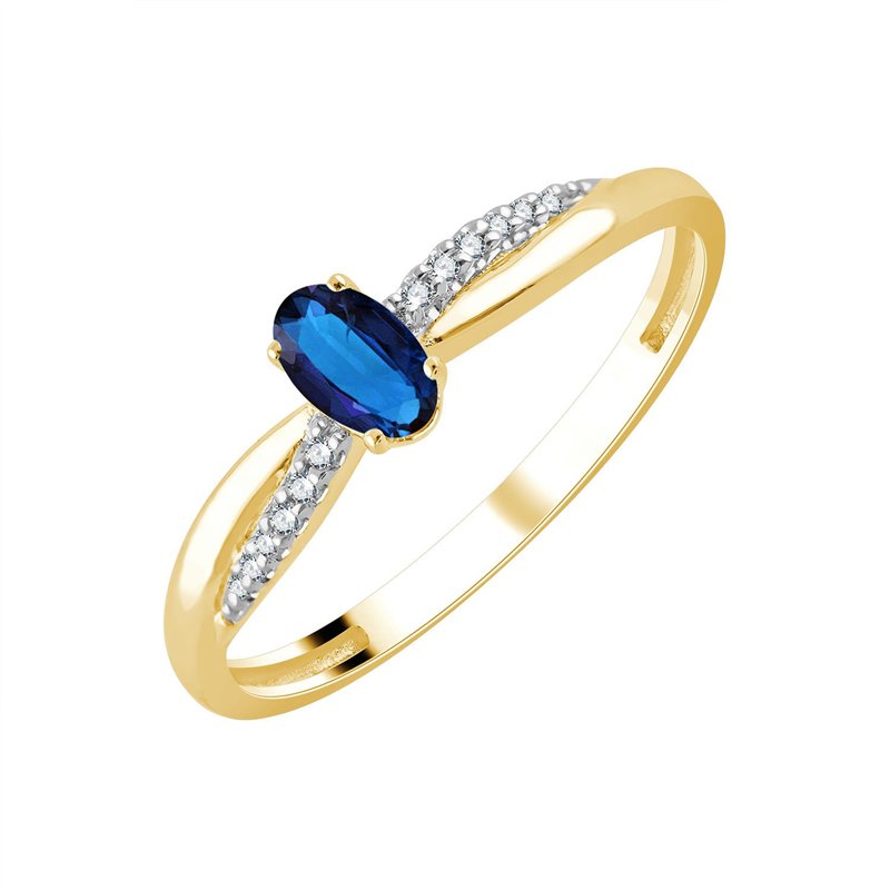 Bague saphir et diamant en or 18 carats