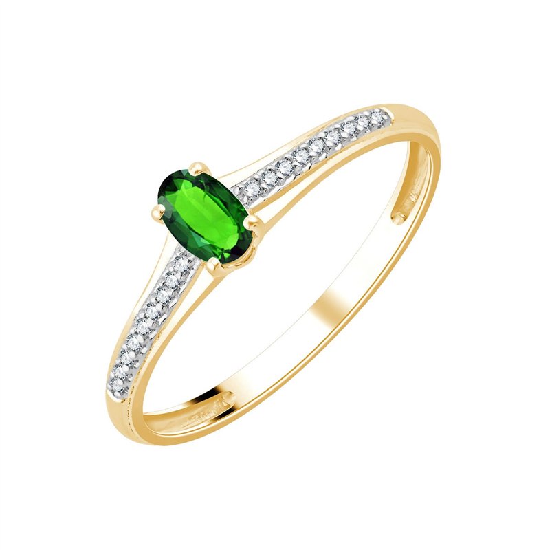 Bague émeraude et diamant en or 18 carats