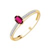 Bague rubis et diamant en or 18 carats
