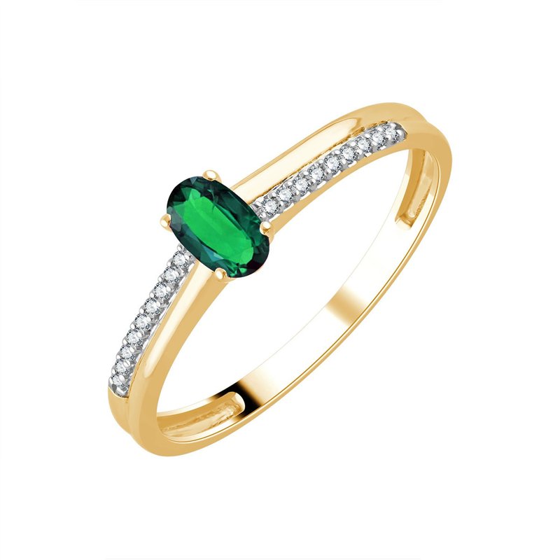 Bague émeraude et diamant en or 18 carats
