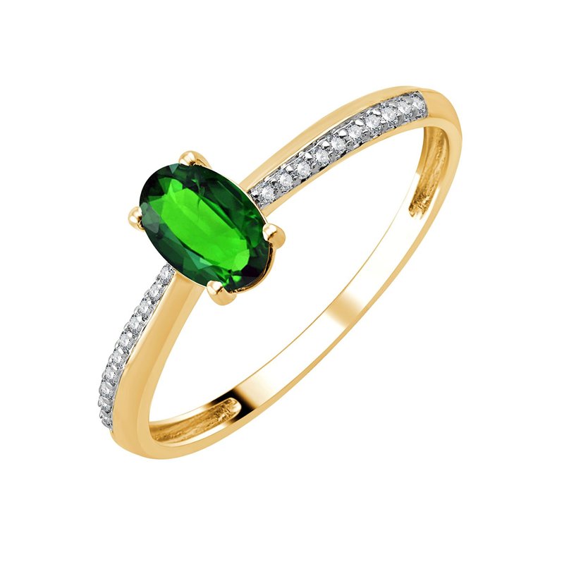 Bague émeraude et diamant en or 18 carats
