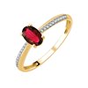 Bague serti clos rubis et diamant en or 18 carats