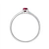 Bague serti clos rubis et diamant en or 18 carats