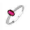 Bague serti clos rubis et diamant en or 18 carats