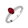 Bague serti clos rubis et diamant en or 18 carats