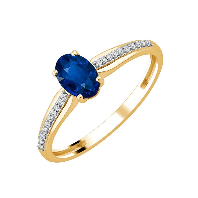 Bague serti clos saphir et diamant en or 18 carats