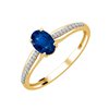 Bague serti clos saphir et diamant en or 18 carats