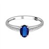 Bague serti clos saphir et diamant en or 18 carats