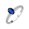 Bague serti clos saphir et diamant en or 18 carats