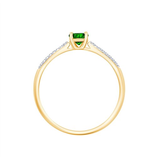Bague émeraude et diamant en or 18 carats