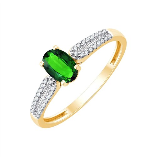 Bague émeraude et diamant en or 18 carats
