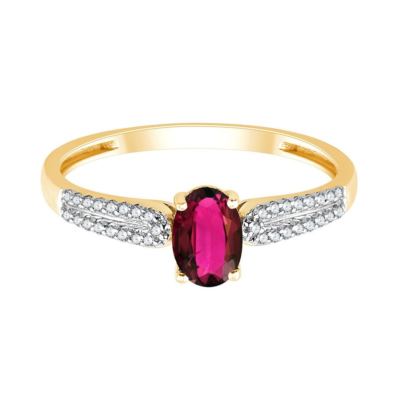 Bague rubis et diamant en or 18 carats