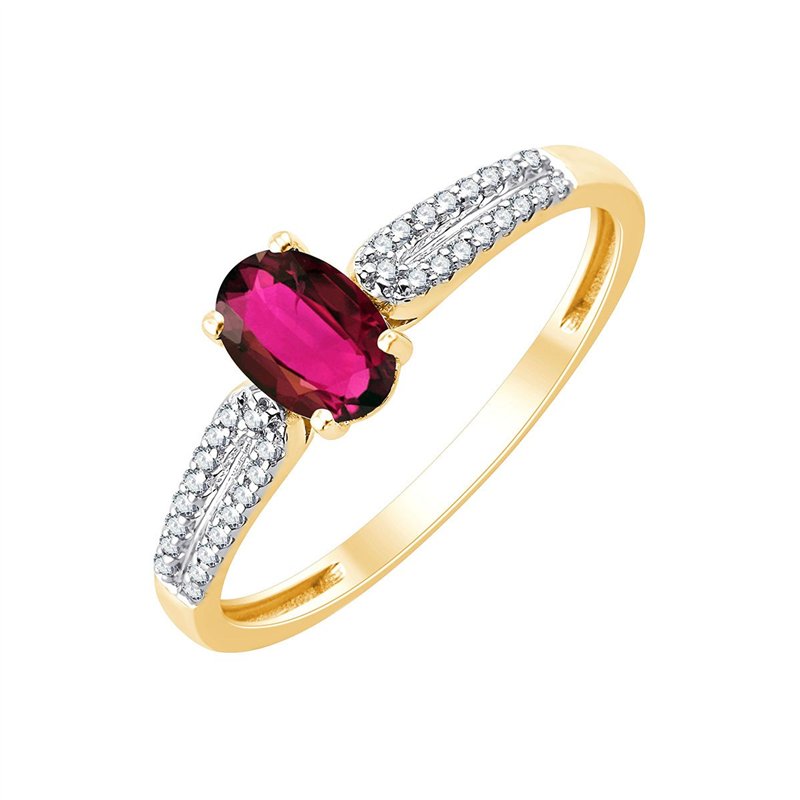 Bague rubis et diamant en or 18 carats