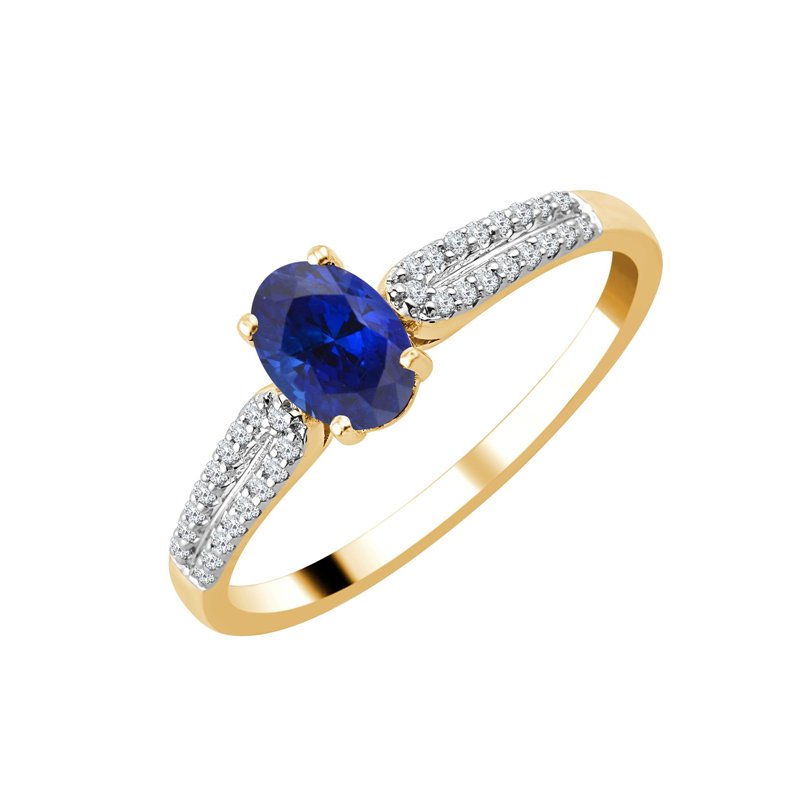 Bague saphir et diamant en or 18 carats