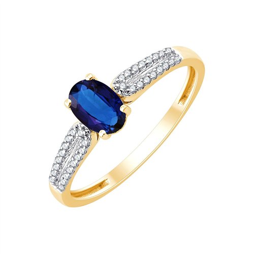 Bague saphir et diamant en or 18 carats
