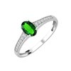 Bague serti clos émeraude et diamant en or 18 carats