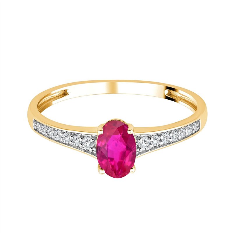 Bague rubis et diamant en or 18 carats