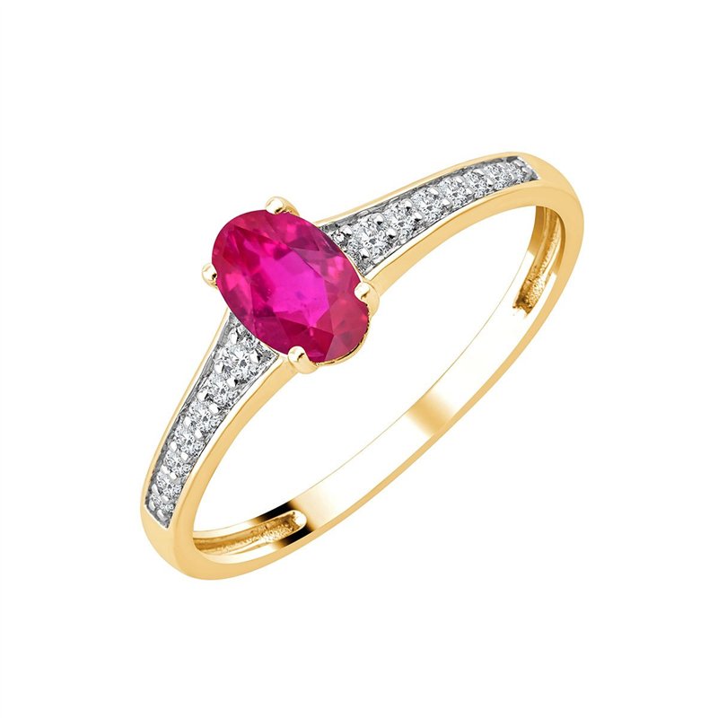 Bague rubis et diamant en or 18 carats