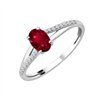 Bague serti clos rubis et diamant en or 18 carats