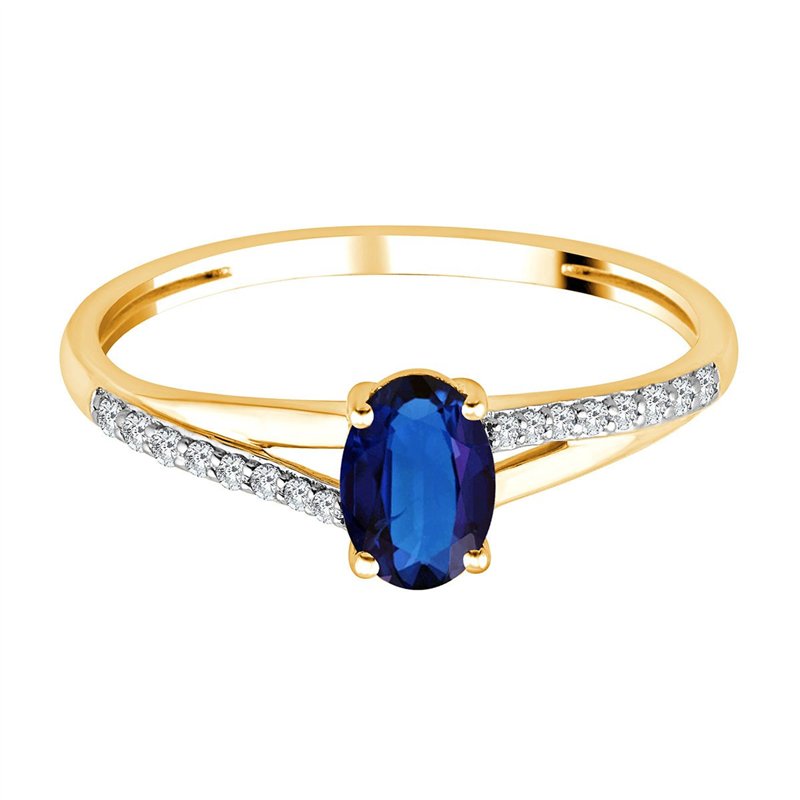 Bague saphir et diamant en or 18 carats