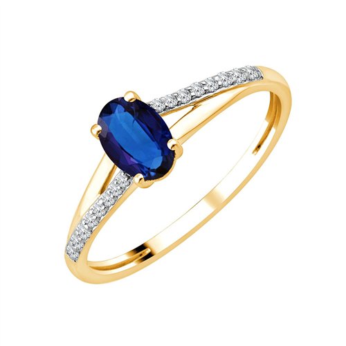 Bague saphir et diamant en or 18 carats