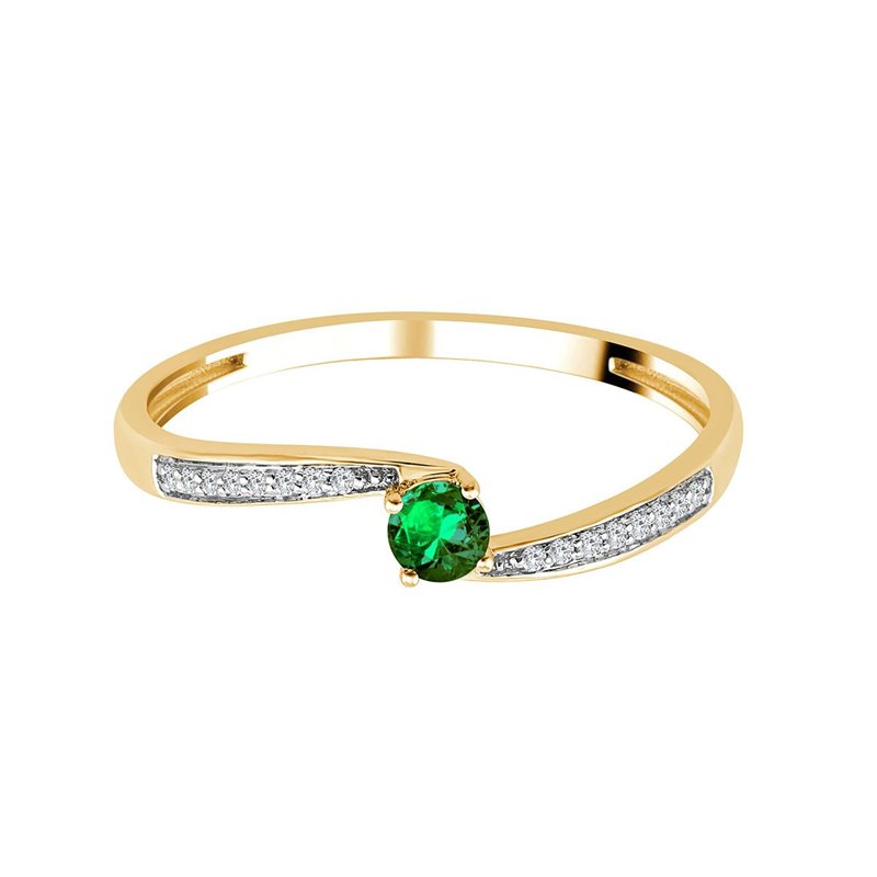 Bague toi et moi émeraude et diamant en or 18 carats