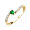 Bague toi et moi émeraude et diamant en or 18 carats