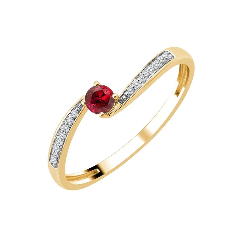 Bague rubis et diamant en or 18 carats