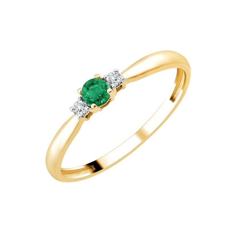 Bague émeraude et diamant en or 18 carats