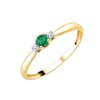 Bague émeraude et diamant en or 18 carats