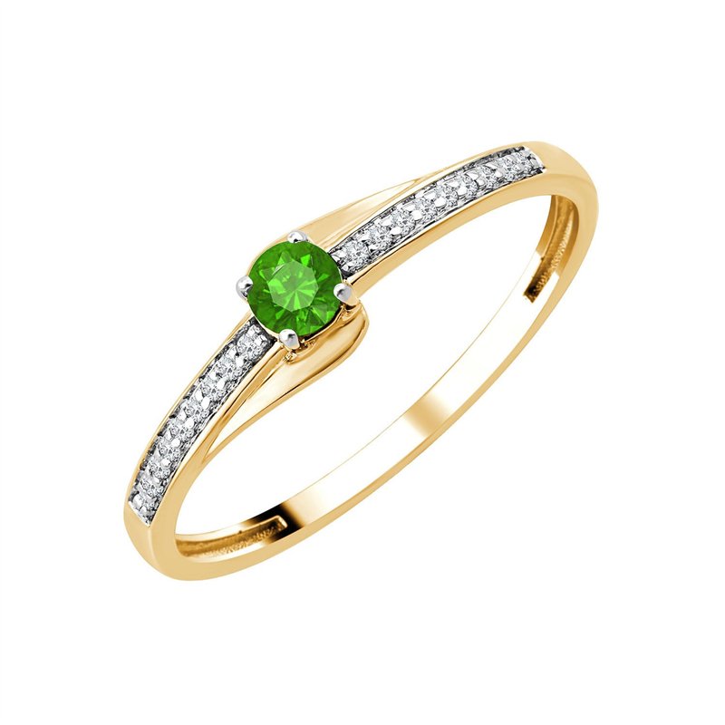 Bague émeraude et diamant en or 18 carats