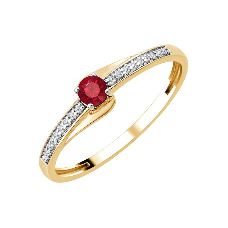 Bague rubis et diamant en or 18 carats