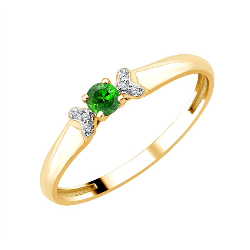 Bague émeraude et diamant en or 18 carats