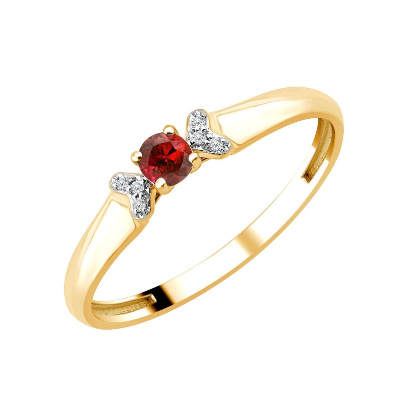 Bague rubis et diamant en or 18 carats
