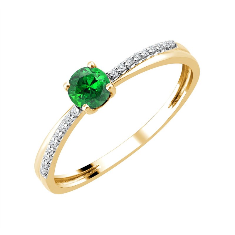 Bague émeraude et diamant en or 18 carats