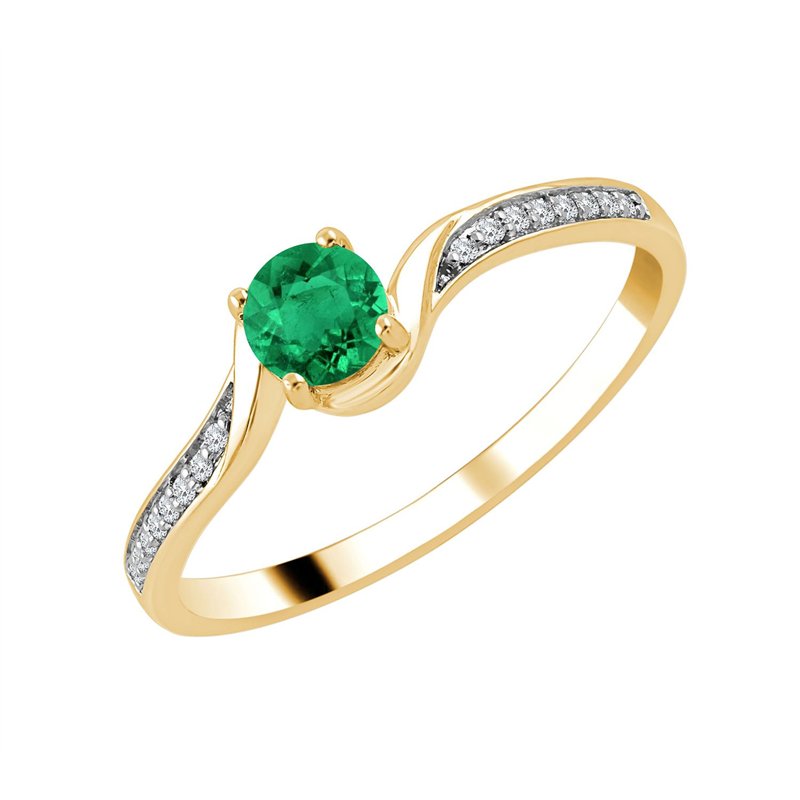 Bague émeraude et diamant en or 18 carats
