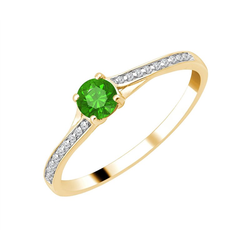 Bague émeraude et diamant en or 18 carats