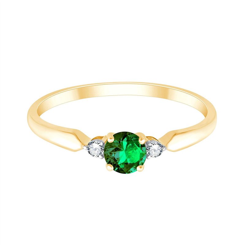 Bague toi et moi émeraude et diamant en or 18 carats