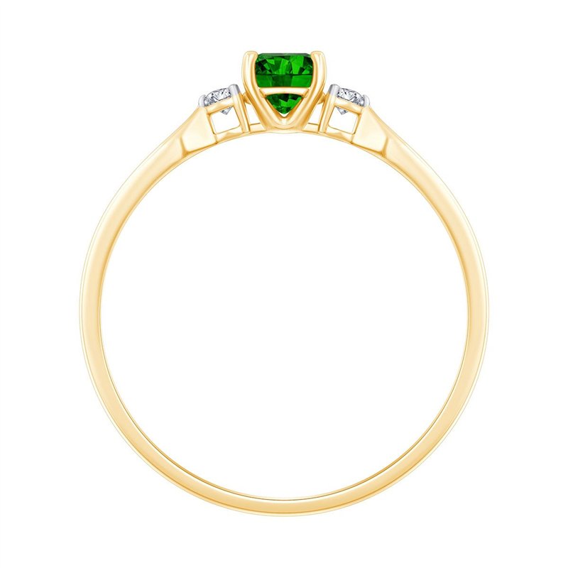 Bague toi et moi émeraude et diamant en or 18 carats
