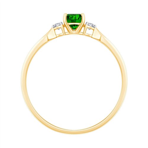 Bague toi et moi émeraude et diamant en or 18 carats