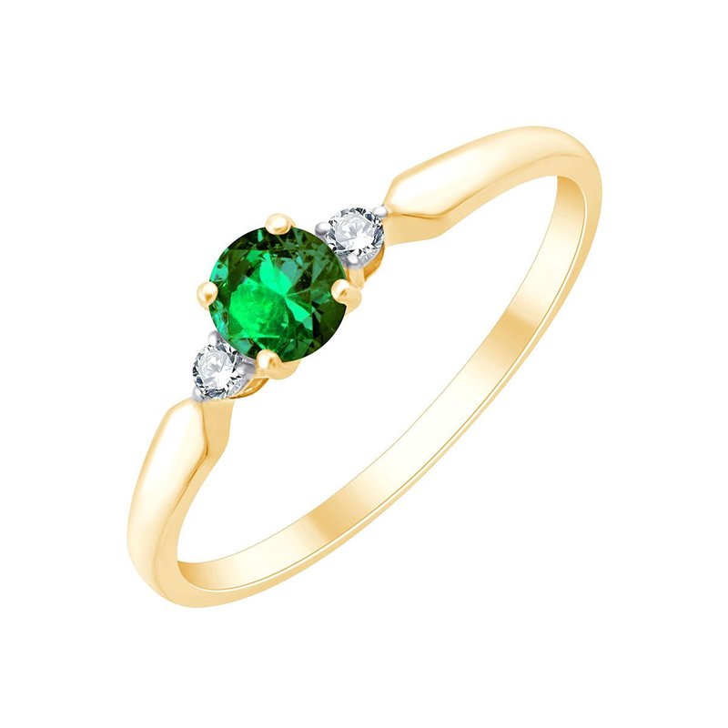 Bague toi et moi émeraude et diamant en or 18 carats
