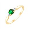 Bague toi et moi émeraude et diamant en or 18 carats