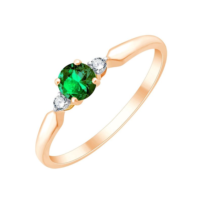 Bague toi et moi émeraude et diamant en or 18 carats
