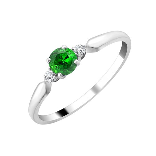 Bague toi et moi émeraude et diamant en or 18 carats