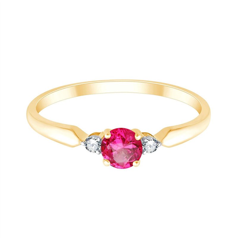 Bague toi et moi rubis et diamant en or 18 carats